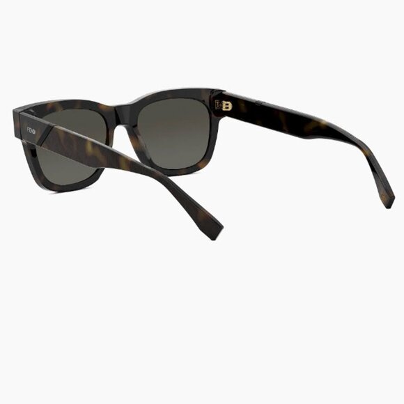 NIB Fendi 52MM Square Acetate Sunglasses Dark Havana Smoke - Picture 3 of 9